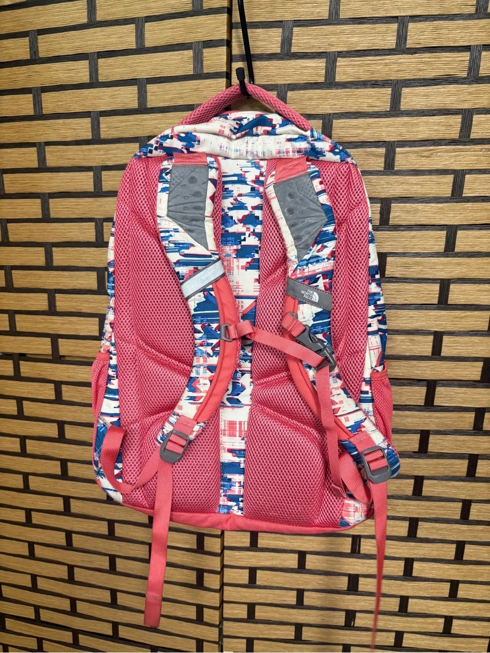 The North Face Coral And Blue Jester Backpack